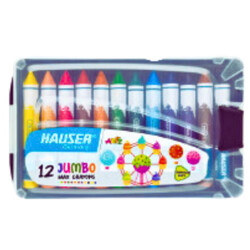 HAUSER 12 JUMBO Wax Crayons Box